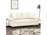 Best MöBel Divano A 2 Posti Con Cuscini Decorativi Crema 140 Cm In Velluto - Classic Sofas CL1700083 2Parcel