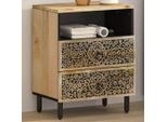 Comodino In Stile Elegante 50X33X60 Cm In Legno Massiccio Di Mango - Comodini E Armadi Hommie3662200 1Pacco