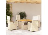 Stabli MöBel Set Di Mobili Da Giardino Set Di Mobili Da Balcone Set Da Pranzo Da Giardino 5 Pezzi Con Cuscini Beige Poly Rattan - Set Di Mobili Da Giardino CC8203756 3Parcel