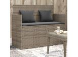 Pratica Panca Da Giardino Con Cuscini In Poly Rattan Grigio - Panche Da Giardino ,Mobili Di Design 7622646 1Parcel