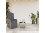 Best MöBel GartenmöBel Set BalkonmöBel-Set 2-Tlg. Garten-Essgruppe Mit Kissen Grau Poly Rattan - Set Mobili Da Giardino Cloris Neu4218230 2Parcel
