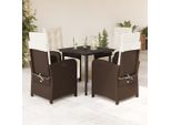 Bei Cloris Set Di Mobili Da Giardino Set Di Mobili Da Balcone Set Da Pranzo Da Giardino 5 Pezzi Con Cuscini Marrone Poly Rattan - Set Di Mobili Da Giardino New1330314 3Parcel