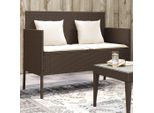 Panchina Da Giardino Semplice Con Cuscini In Poly Rattan Marrone - Panchine Da Giardino DE8210779 1Pacco