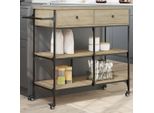 2025 Carrello Da Cucina Moderno Sonoma Rovere 105X42X95 Cm Materiale A Base Di Legno - Carrello Portavivande,Design 3419643 1Pacco