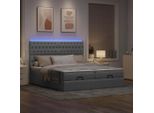 Design New Bed Frame Incl. Telaio A Doghe - Letto A Ottomana Con Materassi E Led Tessuto Grigio Chiaro 200X200 Cm - Letti Classici Mobili2025 CHY9577776 11Parcel