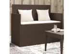 Panchina Da Giardino Bei Cloris Con Cuscini In Poly Rattan Marrone - Panche Da Giardino New7607715 1Parcel