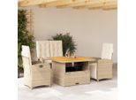 Best MöBel GartenmöBel Set BalkonmöBel-Set 4-Plg. Garten-Essgruppe Mit Kissen Beige Poly Rattan - Set Mobili Da Giardino CL9524948 3Parcel