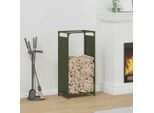 Bei Cloris Porta Legna Verde Oliva 44X28X90 Cm Acciaio Laminato A Freddo - Porta Legna Nuovo5568913 1Pacco
