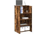 Stabli MöBel Vetrinetta Banco Reception Rovere Fumé 55X50X103,5 Cm Materiale Legno - Cassettiere CC9483258 1Pacco