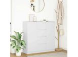 Maison Exclusive - Credenza Con Cassetti Bianco 100,5X35X98,5 Cm Legno Multistrato