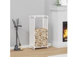 2025 Porta Legna Moderno Bianco 44X28X90 Cm Acciaio Laminato A Freddo - Porta Legna,Design 4920047 1Pacco