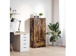 Bei Cloris Vetrinetta Con Cassetto In Rovere Fumé 55,5X34X119,5 Cm - Cassettiere Nuovo1173131 1Pacco