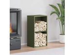 Porta Legna Di Design Verde Oliva 40X30X75 Cm In Acciaio Laminato A Freddo - Porta Legna 2025 Nuovo8897180 1Pacco