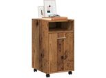 Best MöBel Vetrina Armadio Con Rotelle Effetto Legno Vecchio 33X38X60 Cm Materiale Legno - Cassettiere Cloris New3556263 1Pacco