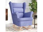 Pratica Poltrona A Dondolo In Tessuto Blu Denim 74X90X102 Cm - Sedia Tv E Reclinabile ,Mobili Di Design 7644226 1Pacco