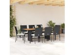 Set Di Mobili Da Giardino In Stile Elegante Set Di Mobili Da Balcone Set Da Pranzo Da Giardino 9 Pezzi Con Cuscini Nero Poly Rattan - Set Di Mobili Da Giardino Hommie8079089 3Parcel