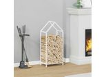 Best MöBel Porta Legna Bianco 40X25X90 Cm Acciaio Laminato A Freddo - Porta Legna Cloris New7068141 1Pacco
