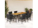 Set Di Mobili Da Giardino Set Di Mobili Da Balcone 7 Pezzi Con Cuscini In Poly Rattan Nero - GartenmöBelgarnituren MöBel2025 CHY8359523 4Parcel