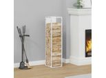 Design New Firewood Rack White 25X25X100 Cm In Acciaio Laminato A Freddo - Rack Per Legna Da Ardere Furniture2025 CHY8226056 1Parcel