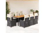 Set Di Mobili Da Giardino Di Design Set Di Mobili Da Balcone Set Da Pranzo Da Giardino 9 Pezzi Con Cuscini Nero Poly Rattan - Set Di Mobili Da Giardino 2025 New9555176 5Parcel
