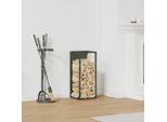 Best MöBel Porta Legna Verde Oliva 25X25X60 Cm Acciaio Laminato A Freddo - Porta Legna Cloris Nuovo9933465 1Pacco