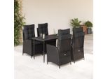 2025 Set Di Mobili Da Giardino Moderni Set Di Mobili Da Balcone Set Da Pranzo Da Giardino A 5 Pezzi Con Cuscini Nero Poly Rattan - Set Di Mobili Da Giardino, Design 3430029 3Parcel