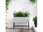 Fioriera Da Giardino A Letto Rialzato In Stile Elegante Argento 60 X 26 X 45 Cm In Acciaio Inox - Letti Hommie7565087 1Pacco