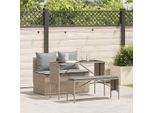 Best MöBel GartenmöBel Set BalkonmöBel-Set 3-Tlg. Garten-Essgruppe Mit Kissen Beige Poly Rattan - Set Mobili Da Giardino Cloris Neu3847935 1Parcel