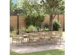 Pratico Set Di Mobili Da Giardino Set Di Mobili Da Balcone Set Da Pranzo Da Giardino 9 Pezzi Beige Poly Rattan - Set Di Mobili Da Giardino ,Mobili Di Design 1217892 6Parcel