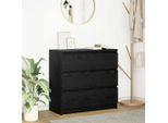 Bei Cloris Vetrina Credenza Look Rovere Nero 80X35X76 Cm Materiale Legno - Cassettiere Nuovo9295406 1Pacco