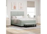 Maison Exclusive - Letto A Molle Con Materasso Grigio Chiaro 140 X 200 Cm Velluto