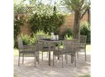 Set Di Mobili Da Giardino Stabli Set Di Mobili Da Balcone Set Da Pranzo Da Giardino 5 Pezzi In Poly Rattan Grigio - Set Di Mobili Da Giardino CC2445557 3Parcel