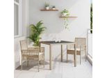 Set Di Mobili Da Giardino Durevoli Set Di Mobili Da Balcone Set Da Pranzo Da Giardino 3 Pezzi Beige Poly Rattan - Set Di Mobili Da Giardino Octo2636229 2Parcel