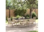 Bei Cloris Set Di Mobili Da Giardino Set Di Mobili Da Balcone Set Da Pranzo Da Giardino 7 Pezzi Beige Poly Rattan - Set Di Mobili Da Giardino New7124113 4Parcel