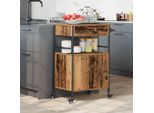 2025 Carrello Da Cucina Cloris In Legno Di Recupero 56 X 43 X 89,5 Cm Materiale A Base Di Legno - Carrello Portavivande Vendita2675030 1Pacco