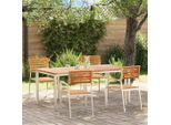Pratico Set Di Mobili Da Giardino Set Di Mobili Da Balcone Set Da Pranzo Da Giardino 5 Pezzi Marrone Teak Massiccio - Set Di Mobili Da Giardino ,Mobili Di Design 5947155 2Parcel