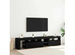 Maison Exclusive - Mobile Tv Con Led 2 Pcs Rovere Nero 200 X 36,5 X 40 Cm