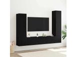 Mobile Tv Design 4 Pezzi Look Rovere Nero 30,5 X 30 X 110 Cm - Mobili Tv 2025 Nuovo9933059 4Parti