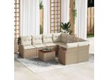 Set Di Mobili Da Giardino Durevoli Set Di Mobili Da Balcone Set Di Divani Da Giardino 9 Pezzi Beige Poly Rattan - Set Di Mobili Da Giardino Octo1515071 4Parcel