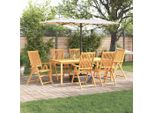 Pratico Set Di Mobili Da Giardino Set Di Mobili Da Balcone Set Da Pranzo Da Giardino 7 Pezzi Marrone Acacia Legno Massiccio - Set Di Mobili Da Giardino ,Mobili Di Design 8414098 3Parcel