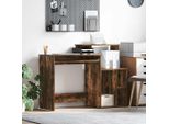 Maison Exclusive - Scrivania Con Scaffale Rovere Affumicato 120,5 X 44 X 88,5 Cm