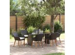 2025 Set Di Mobili Da Giardino Moderni Set Di Mobili Da Balcone Set Da Pranzo Da Giardino Con Cuscini 7 Pezzi Poly-Rattan Nero - Set Di Mobili Da Giardino, Design 9460091 4Parcel