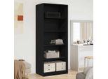 Armadio In Stile Elegante Con Ripiano In Rovere Nero 80 X 50 X 200 Cm - Armadi Hommie7293657 2Parti