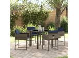 Best MöBel GartenmöBel Set BalkonmöBel-Set Garten Essgruppe Mit Kissen 5 Pcs Grey Poly Rattan - GartenmöBelgarnituren Cloris Neu8434061 2Parcel