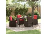 2025 Cloris Set Di Mobili Da Giardino Set Di Mobili Da Balcone Set Da Pranzo Da Giardino 5 Pezzi Marrone Poly Rattan - Set Di Mobili Da Giardino Vendita1200651 3Parcel