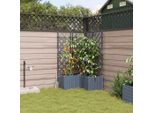 Best MöBel Fioriera Da Giardino Grigio Chiaro 80 X 80 X 142 Cm Acciaio - Aiuole Cloris New1746211 1Pacco