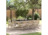 Set Di Mobili Da Giardino Durevoli Set Di Mobili Da Balcone Set Da Pranzo Da Giardino 9 Pezzi Beige Poly Rattan - Set Di Mobili Da Giardino Octo3183569 5Parcel