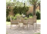 Bei Cloris Set Di Mobili Da Giardino Set Di Mobili Da Balcone Set Da Pranzo Da Giardino 5 Pezzi Beige Poly Rattan - Set Di Mobili Da Giardino New5321082 3Parcel