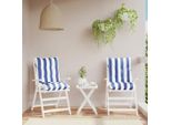 Stabli MöBel Cuscini Per Schienale Basso 2 Pz. Tessuto Oxford A Righe Bianche E Blu - Cuscini Per Mobili Da Giardino CC1821272 1Pz