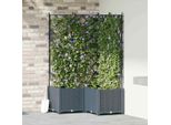 Maison Exclusive - Vaso Da Giardino 3 Pezzi Grigio Chiaro 80 X 80 X 143 Cm Acciaio
